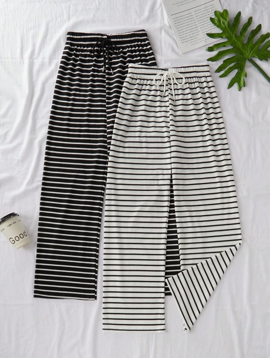 Striped Loungewear Trousers, image 2