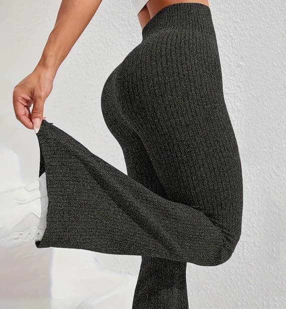 Ribbed Flared Trousers, image 3