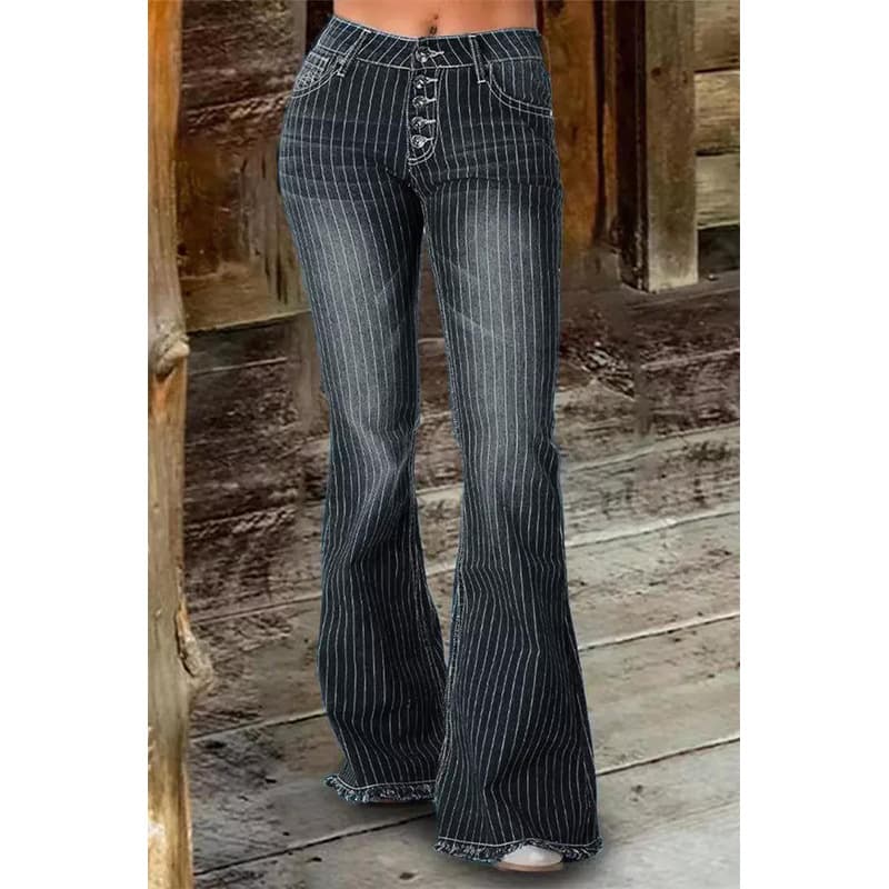 Striped Flared Trousers, image 3