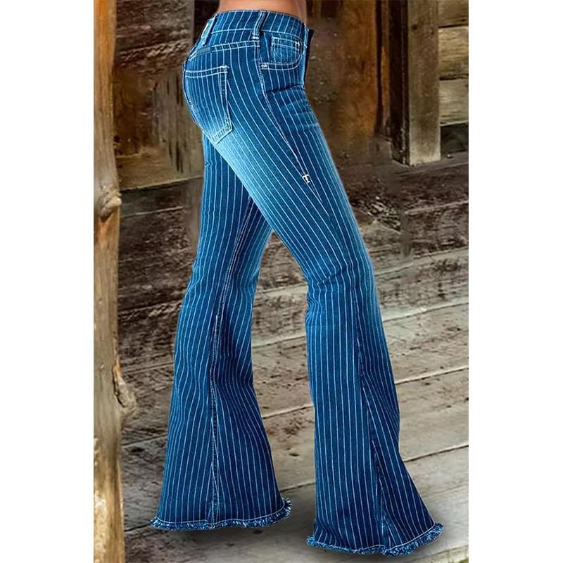 Striped Flared Trousers, image 5