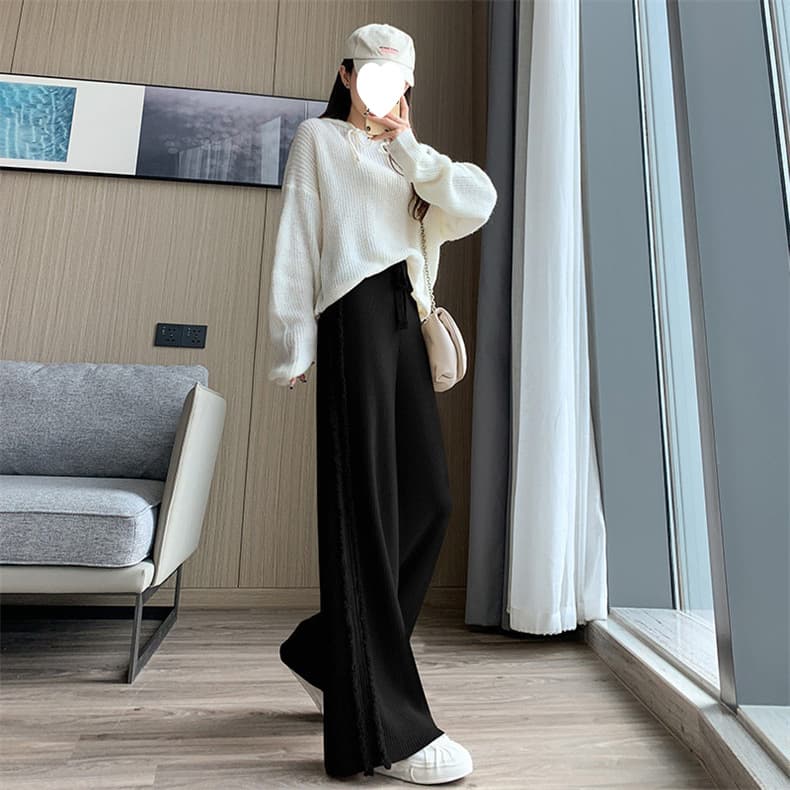 Knitted Wide-Leg Trousers, image 5
