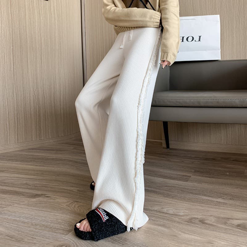 Knitted Wide-Leg Trousers, image 3