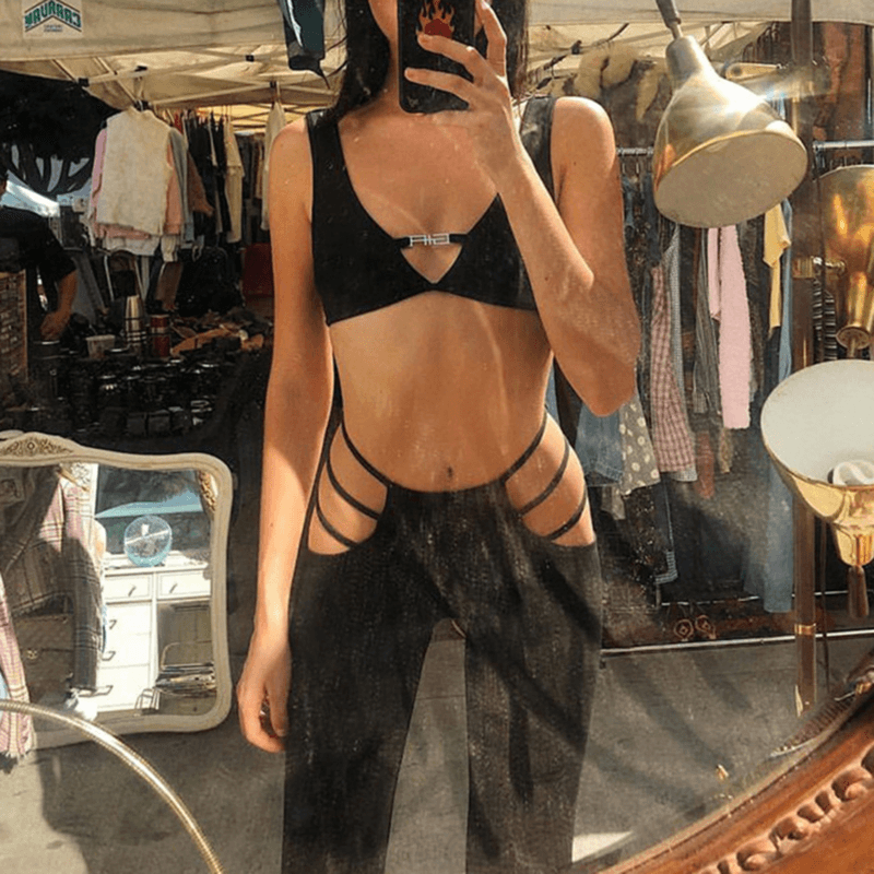 Hollow-Out Flared Trousers, image 7