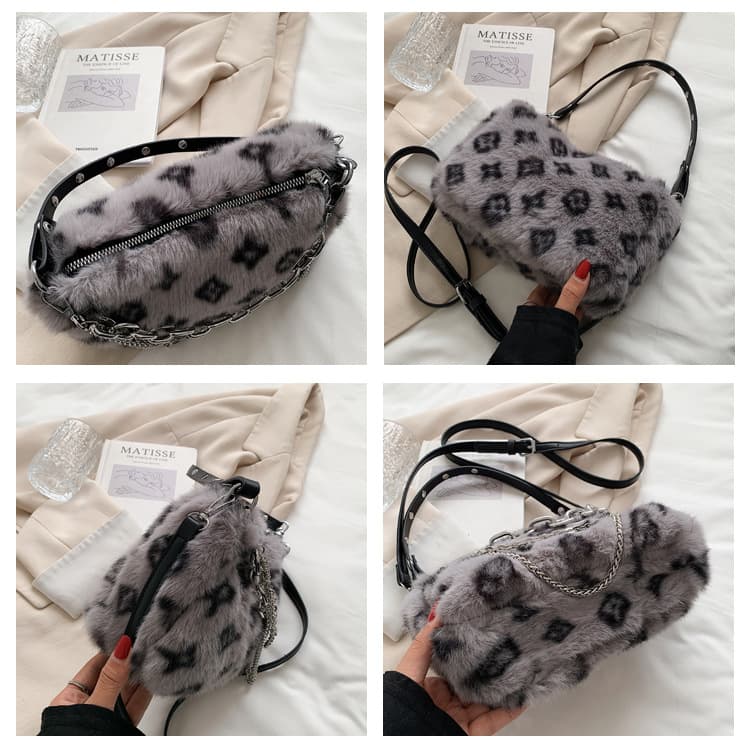 Plush Chain Shoulder Bag, image 8