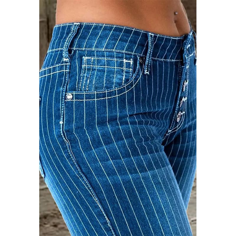 Striped Flared Trousers, image 2