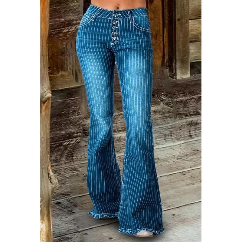 Striped Flared Trousers, image 6