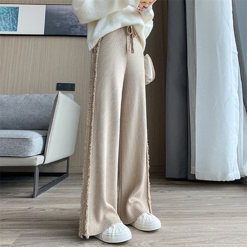 Knitted Wide-Leg Trousers, image 7