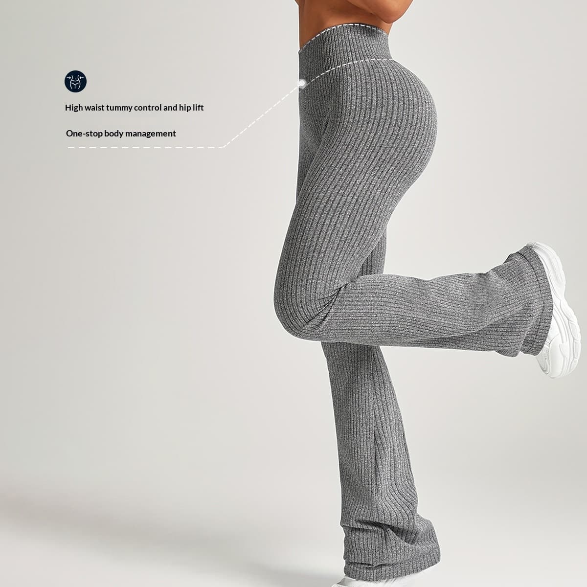Ribbed Flared Trousers, image 4