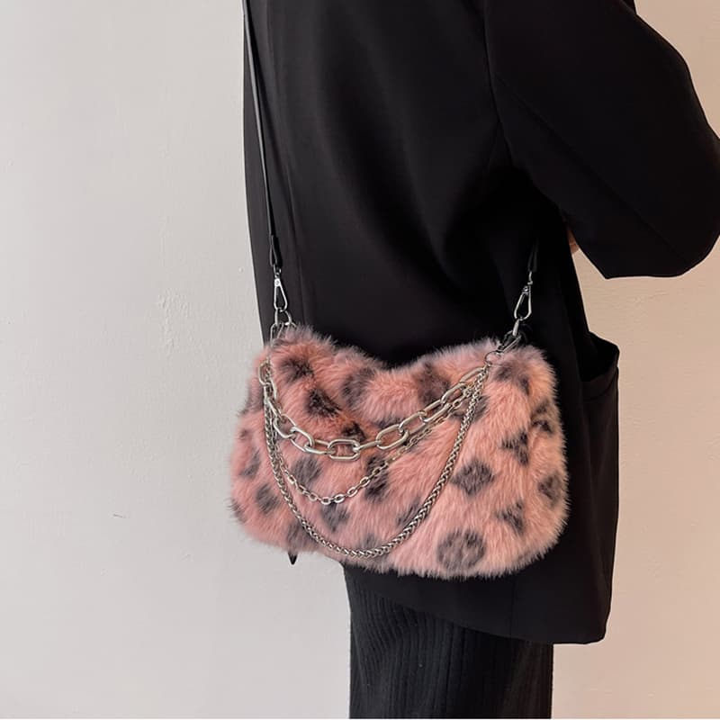 Plush Chain Shoulder Bag, image 5