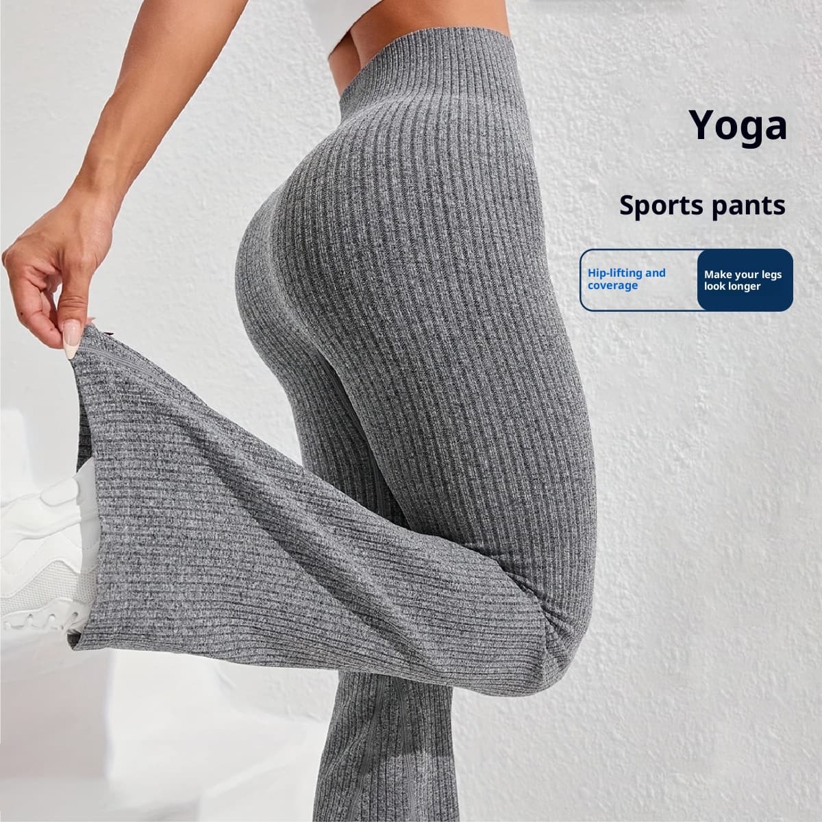Ribbed Flared Trousers, image 5