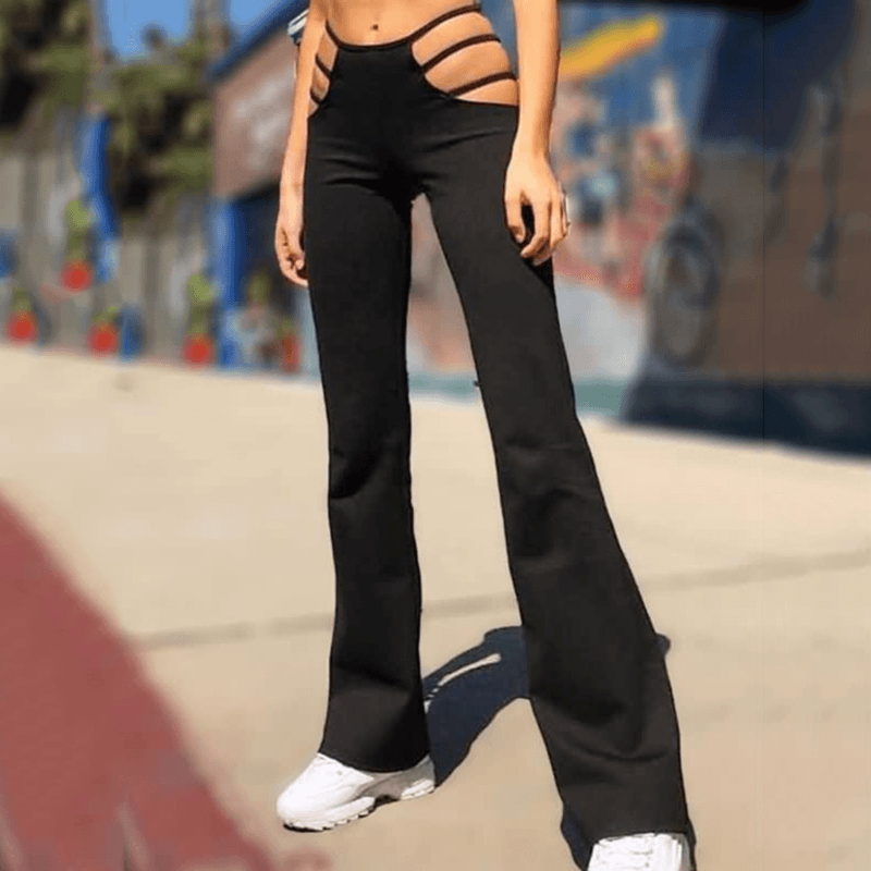 Hollow-Out Flared Trousers, image 2