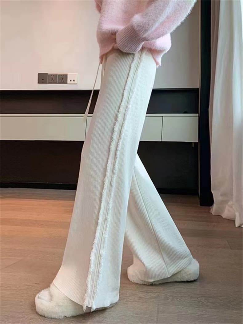 Knitted Wide-Leg Trousers, image 4