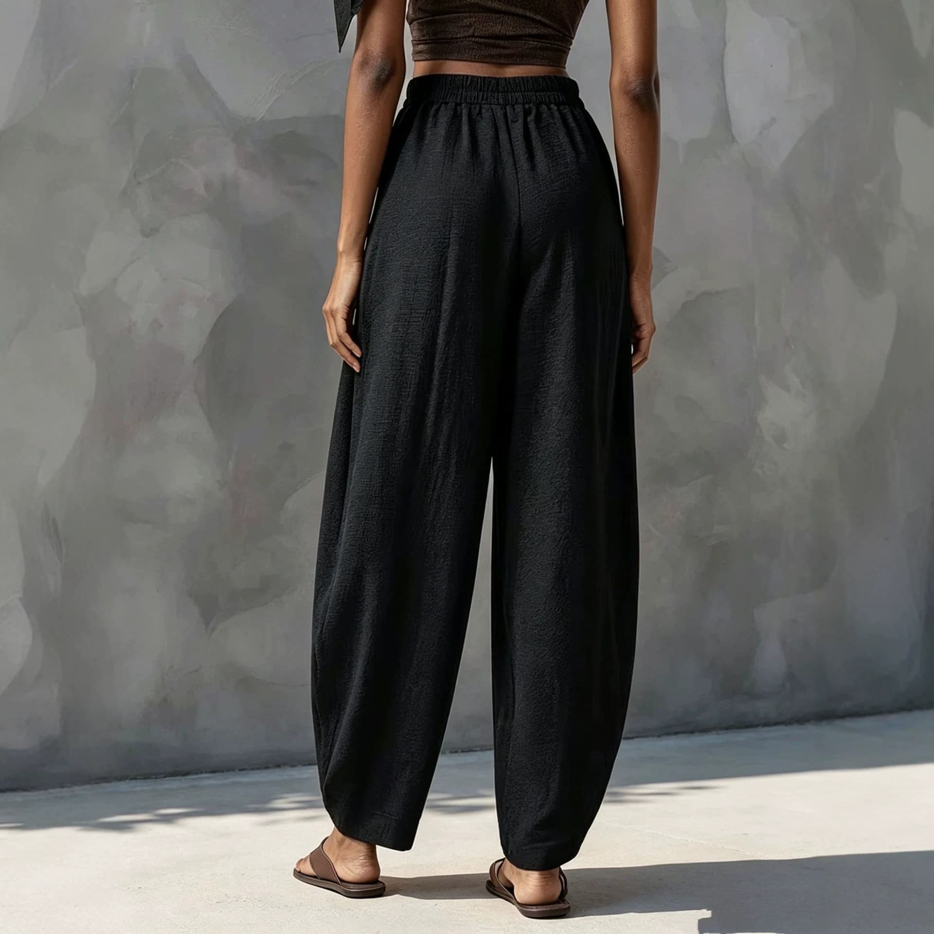 Wide-Leg Casual Trousers, image 5