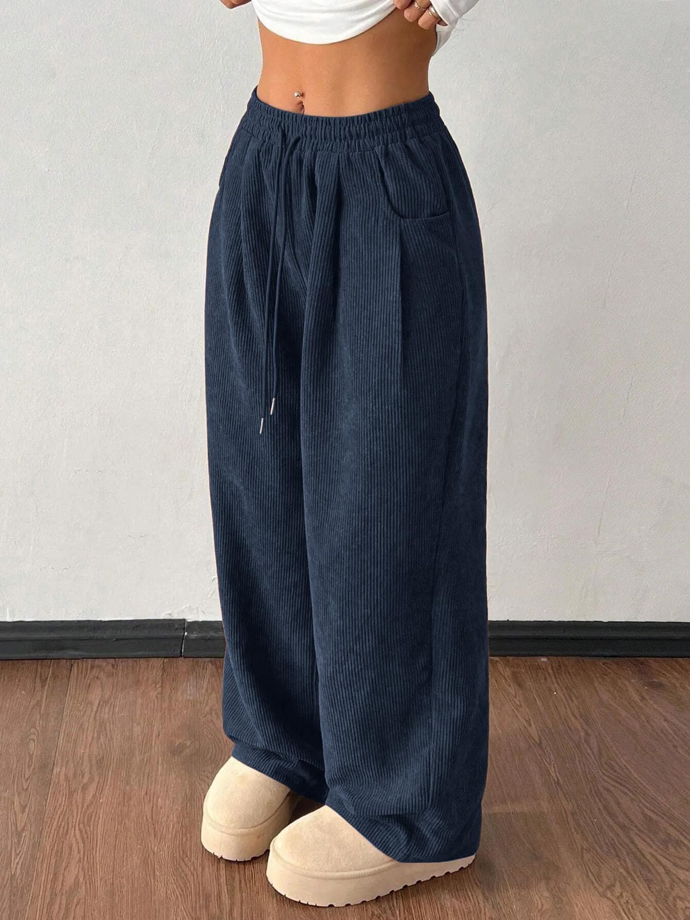 Corduroy Wide-Leg Trousers, image 7