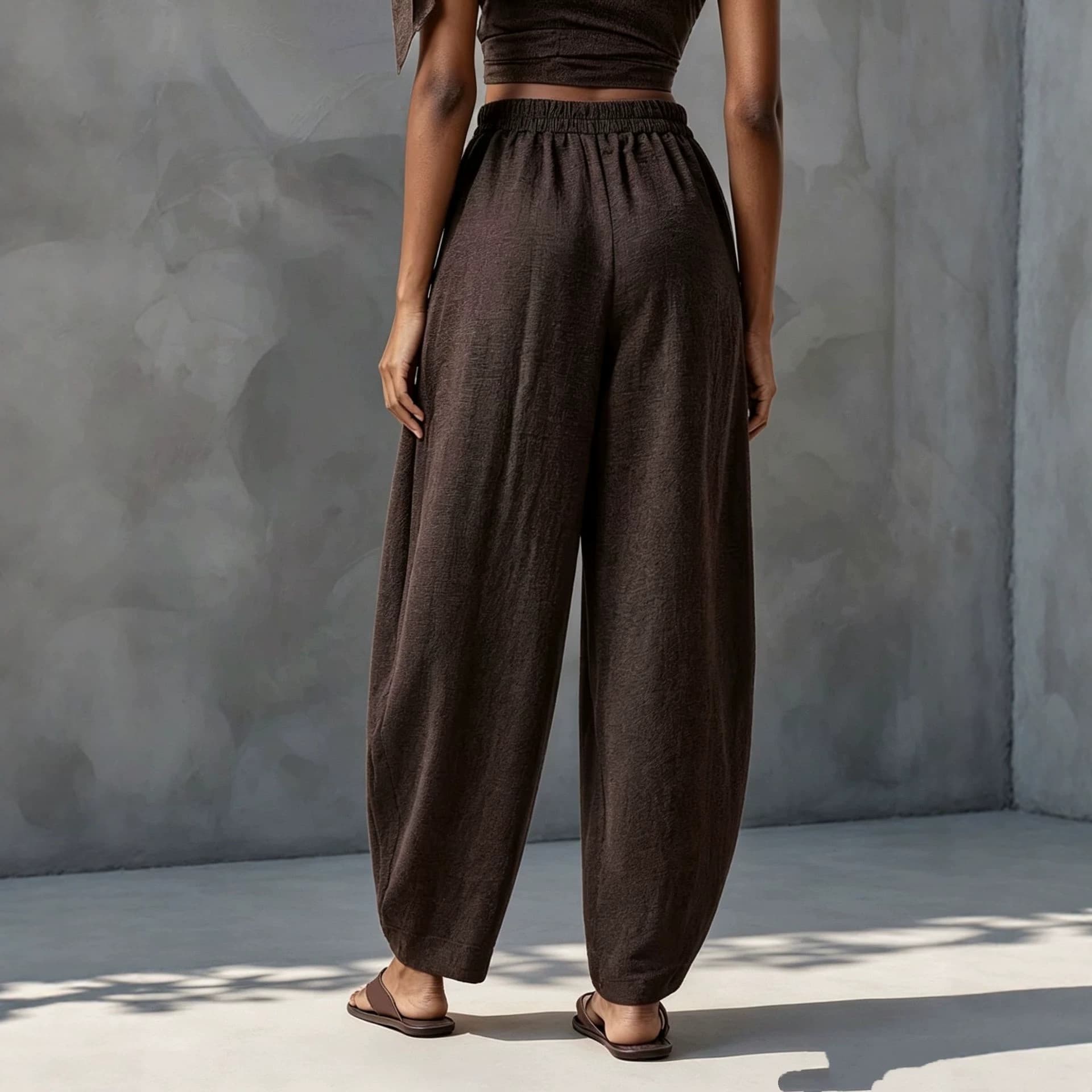 Wide-Leg Casual Trousers, image 4