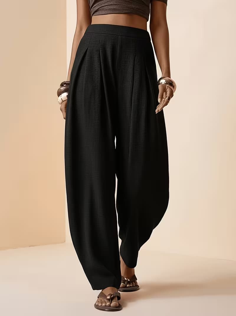 Wide-Leg Casual Trousers, image 2